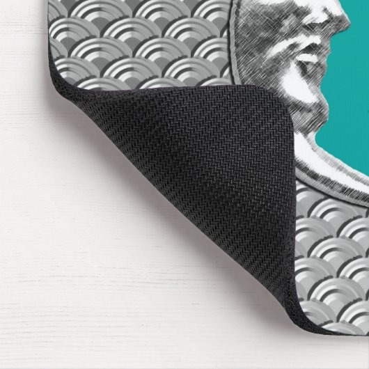 Art Deco Maan en sterren - Turquoise & Zilver Muismat (Hoek)