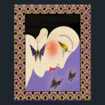 Art Deco Magazine Hoesje poster. Perfect Poster<br><div class="desc">Het centrale afbeelding is een echte vintage afbeelding uit een 1920's Magazine cover. Ik heb dit afbeelding opgefleurd en kleur en helderheid aan het afbeelding toegevoegd. Ik heb ook een achtergrondart deco-patroon toegevoegd dat ik zelf heb ingekleurd om de vintage afbeelding te complimenteren. Dit maakt een prachtig poster dat kan...</div>