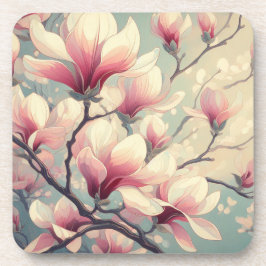 Art Deco Magnolia Bloesems Hard plastiek onderzett Bier Onderzetter