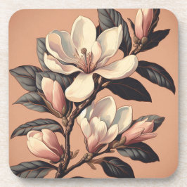 Art Deco Magnolia Coasters Set van 6 Bier Onderzetter