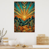 Art Deco Majestic Mesa Poster - Geometric Desert (Keuken)