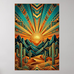 Art Deco Majestic Mesa Poster - Geometrische Woest