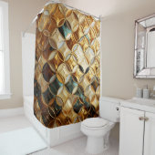 "Art Deco Majestic Zeemeermin Schalen" Douchegordijn (In situ)