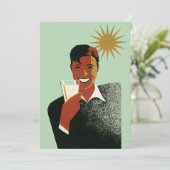 Art Deco Man, koude Drinken in de zomer (Staand voorkant)