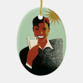  Art Deco Man, koude Drinken in de zomer Keramisch Ornament (Voorkant)