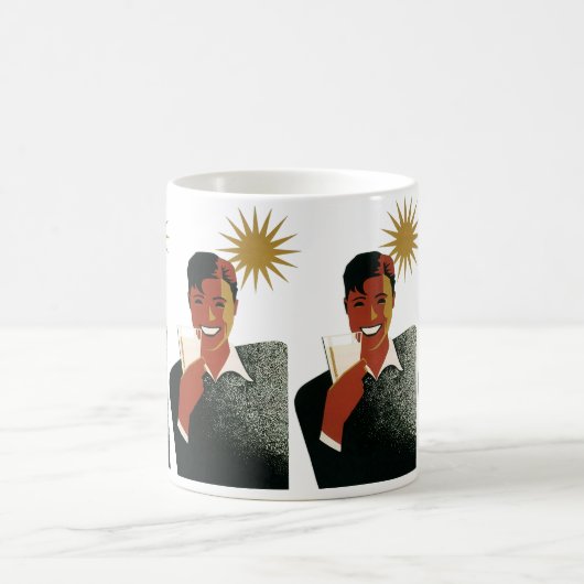  Art Deco Man, koude Drinken in de zomer Koffiemok (Center)