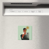  Art Deco Man, koude Drinken in de zomer Magneet (Insitu (Vaatwasser))