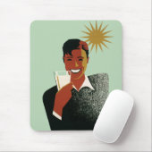 Art Deco Man, koude Drinken in de zomer Muismat (Met muis)