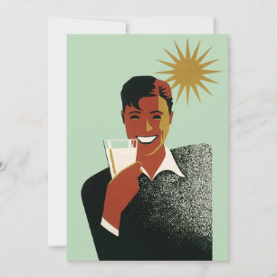 Art Deco, Man met cocktail in de zon