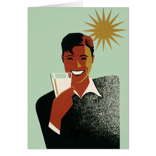 Art Deco man uit het verleden, koude drankjes in d (Voorkant)