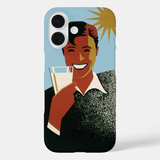 Art Deco man uit het verleden, koude drankjes in d Case-Mate iPhone Case (Achterkant)