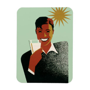 Art Deco man uit het verleden, koude drankjes in d Magneet