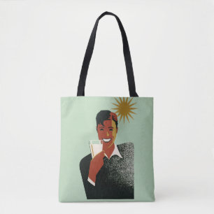 Art Deco man uit het verleden, koude drankjes in d Tote Bag