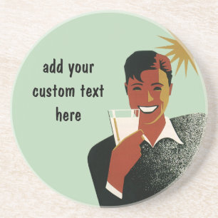 Art Deco man uit het verleden, koude drankjes in d Zandsteen Onderzetter