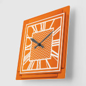 Art Deco, mandarijnensinaasappel Vierkante Klok (Hoek)