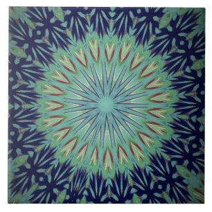 Art Deco Mandela Colorful Ceramic Tile Tegeltje