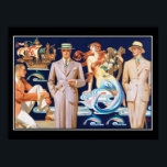 Art Deco Mannen Mode Vintage Poster<br><div class="desc">Art Deco Mannen Mode Vintage Poster ,  historisch afbeelding,  marmaid,  mermaid souvenir,   toeristensouvenir,  frankrijk,  frans souvenir ,  deco mannen mode vintage mode,  mode 1930s nouveau,  man afbeeldingen mermaid pose Modellen,  historisch,  landschap,  stadsinrichting 1920 poster,  cityse Vlucht,  oceaan,  kaap, </div>