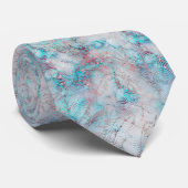 ART DECO MARBLE AQUA BLUE SWIRL ABSTRACT STROPDAS (Opgerold)