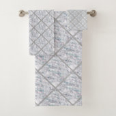 ART DECO MARBLE BATHROOM TOWEL SET BAD HANDDOEK (Insitu)