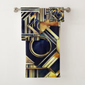 Art-deco marble Black and gold Jazzy Geometric  Bad Handdoek (Insitu)