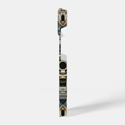 Art-deco marble Black and gold Jazzy Geometric  iPhone Hoesje (Linkerkant)