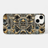 Art-deco marble Black and gold Jazzy Geometric  iPhone Hoesje (Achterkant horizontaal)