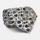 ART DECO MARBLE BLACK SILVER STROPDAS (Opgerold)