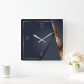Art Deco marineblauw Vierkante Klok (Huis)