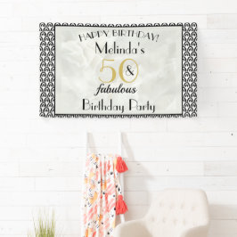 Art Deco Marmer 50 & Fabulous Verjaardag Spandoek