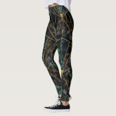 Art Deco Marmer: Malachiet Luxe Leggings (Links)