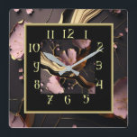 Art Deco marmer roze en zwart decoratief Vierkante Klok<br><div class="desc">Geweldig klokontwerp. Je zult het leuk vinden als anderen. U kunt dit ontwerp vrij gebruiken voor andere producten die u wilt of om jouw tekst aan te passen en toe te voegen. Volg me voor meer. Met vriendelijke groet. Een leuke dag.</div>