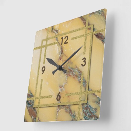 Art Deco marmer Vierkante Klok (Hoek)