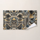 Art-deco marmer Zwart en goud Jazzy Geometrisch Bad Handdoek (Handdoek)