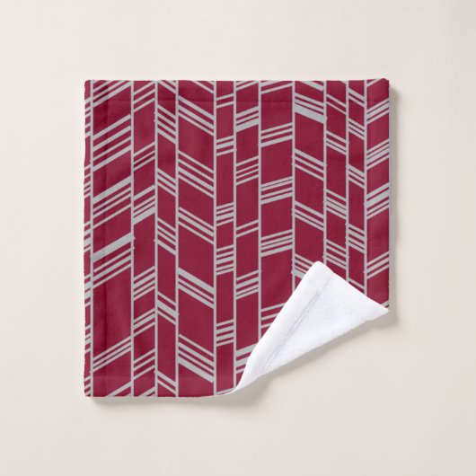Art Deco Maroon Bad Handdoek (Wasdoekje)