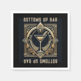 Art Deco Martini Bar Logo Servet