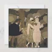  Art Deco Masquerade Kostuumfeest Kaart (Voorkant)