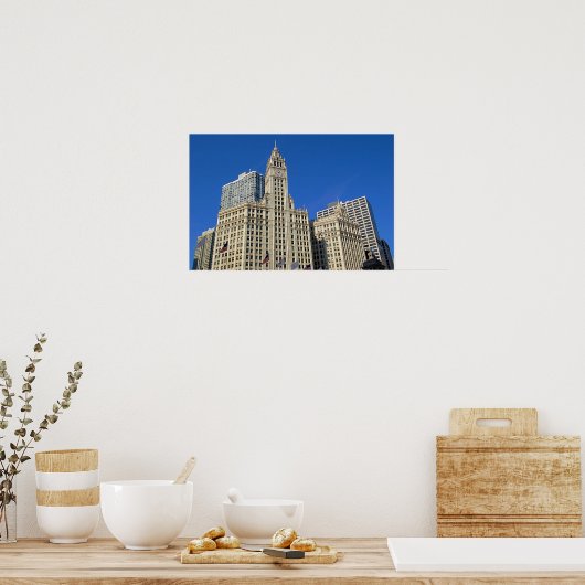 Art Deco Masterpart, het Wrigley-gebouw Poster (Keuken)