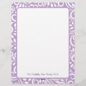 Art Deco Mauve persoonlijke briefhoofd (Achterkant)