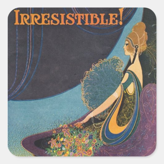 Art Deco Mavis Perfume Advertisement Vierkante Sticker (Voorkant)