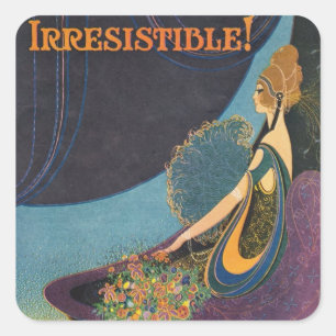 Art Deco Mavis Perfume Advertisement Vierkante Sticker