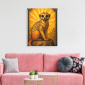 Art Deco Meerkat illustratie Canvas Afdruk (Insitu (Woonkamer))