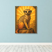 Art Deco Meerkat illustratie Canvas Afdruk (Insitu (Houten vloer))