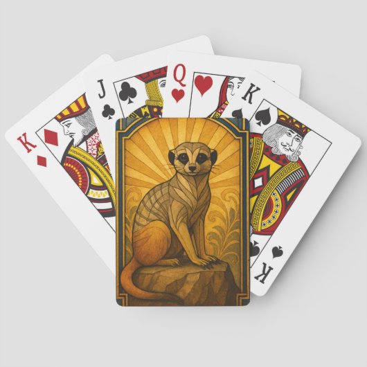Art Deco Meerkat Illustration Pokerkaarten (Achterkant)