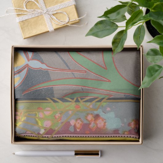 Art Deco Meisje Bloemen Decoupage Tissuepapier (Geschenk)