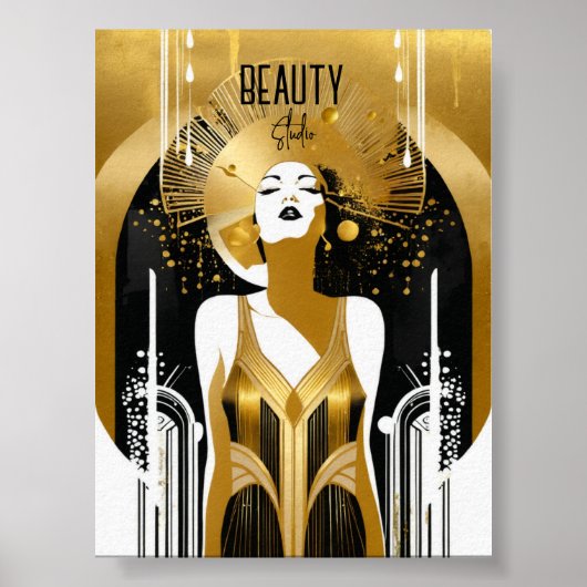 Art Deco Meisje schoonheid Poster (Voorkant)