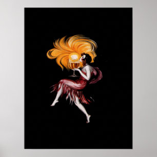 Art Deco Meisje Vintage Poster
