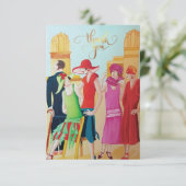 Art Deco Mensen en Mode Bedankkaart (Staand voorkant)