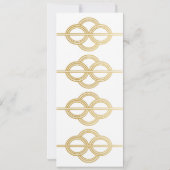 Art Deco Menu Goud Wit Trouwreceptie Kaart (Achterkant)