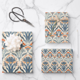 Art Deco met bloemige vintage inspiratie Inpakpapier Vel
