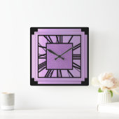 Art Deco, metaalorchidee Vierkante Klok (Huis)